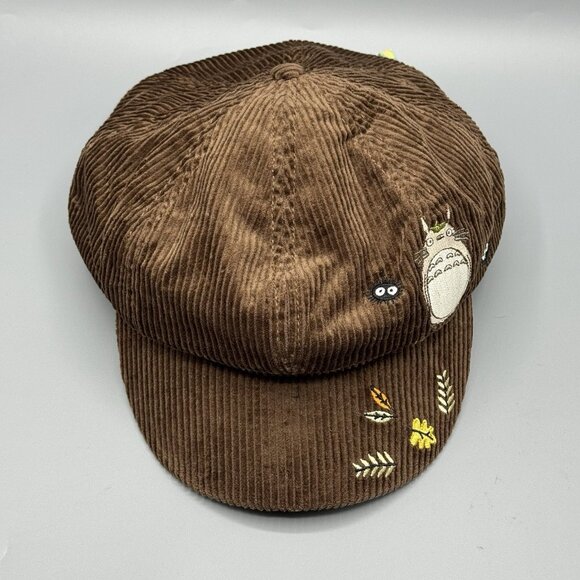 Studio Ghibli My Neighbor Totoro Brown Corduroy Cabbie Hat NEW - Picture 3 of 8